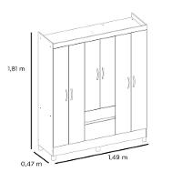 Guarda Roupa 6 Portas Com Pés Flash Ii Branco Rosa Flex - 2