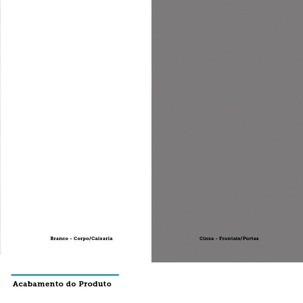 Guarda Roupa 4 Portas 159,2 Cm Branco Ff Com Cinza Puro - 2