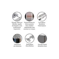 Guarda Roupa 4 Portas 159,2 Cm Branco Ff Com Cinza Puro - 4