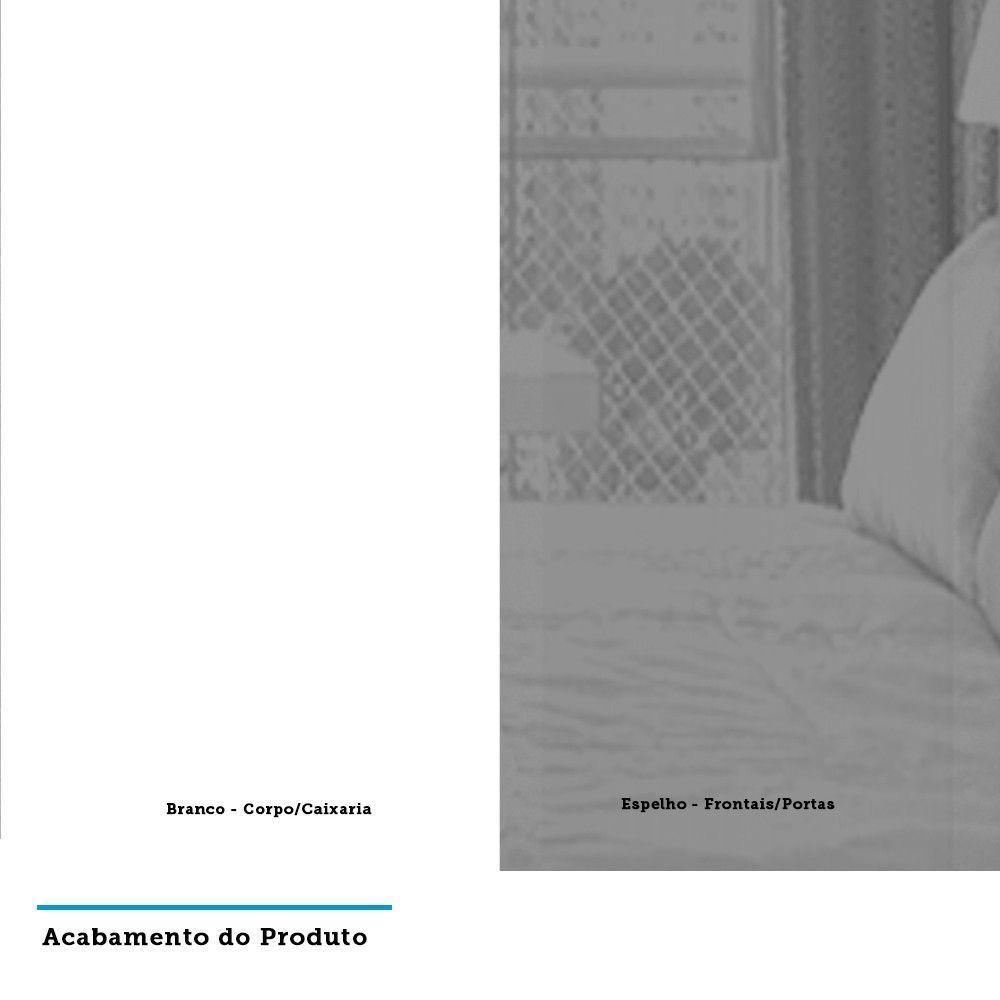 Guarda Roupa 2 Portas 80cm Branco Com Espelho - 2