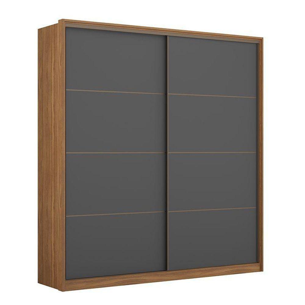 Guarda Roupa Belga 2 Portas 3 Gavetas Amendola Grafito - 1
