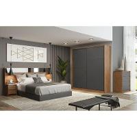 Guarda Roupa Belga 2 Portas 3 Gavetas Amendola Grafito - 3