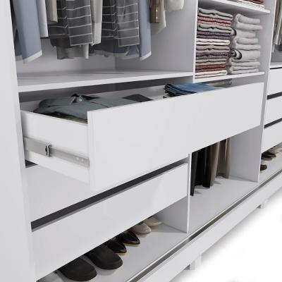 Guarda-Roupa Casal Kappesberg C/Pés E 3 Espelhos 3 Portas De Correr 6 Gavetas Branco/Nogueira