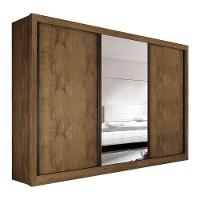 Guarda Roupa Casal Com 3 Espelhos E 3 Portas Minastex Freijó - 3