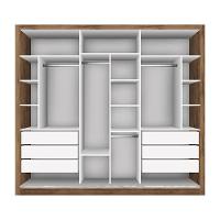 Guarda Roupa Casal Com 3 Espelhos E 3 Portas Minastex Freijó - 5