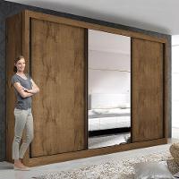 Guarda Roupa Casal Com 3 Espelhos E 3 Portas Minastex Freijó - 7