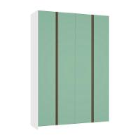 Guarda Roupa 4 Portas 159,2 Cm Branco Ff Com Verde Jade - 1