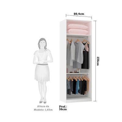 Guarda Roupa Modulado Prime Luciane 2 Portas de Bater Branco MDP