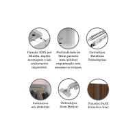 Guarda Roupa 2 Portas 80cm Branco Com Nogueira Dourado - 3