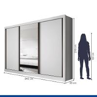 Guarda Roupa Casal Com 3 Espelhos E 3 Portas Minastex Branco - 7