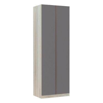 Guarda Roupa Solteiro Prime Plus 2 Portas 3 Gavetas Cinza Puro MDP Luciane