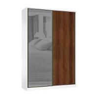 Guarda Roupa 2 Portas 159cm Prata Branco Com Nogueira Dourado - 1