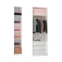 Guarda Roupa 2 Peças, 3 Gavetas, 1 Cabideiro Branco Branco - 11