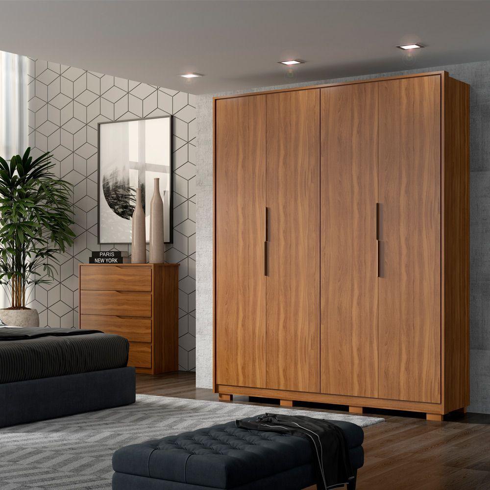 Guarda Roupa Casal Attore 4 Portas 3 Gavetas - 4