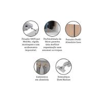 Guarda Roupa 2 Portas 2 Cabideiros 80cm Branco Com Cumaru - 3