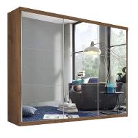 Guarda Roupa Casal 3 Portas De Correr 4 Gavetas E 9 Espelhos Rennes Minastex Freijó - 5