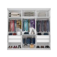 Guarda Roupa Casal 3 Portas De Correr 4 Gavetas E 9 Espelhos Rennes Minastex Branco - 5