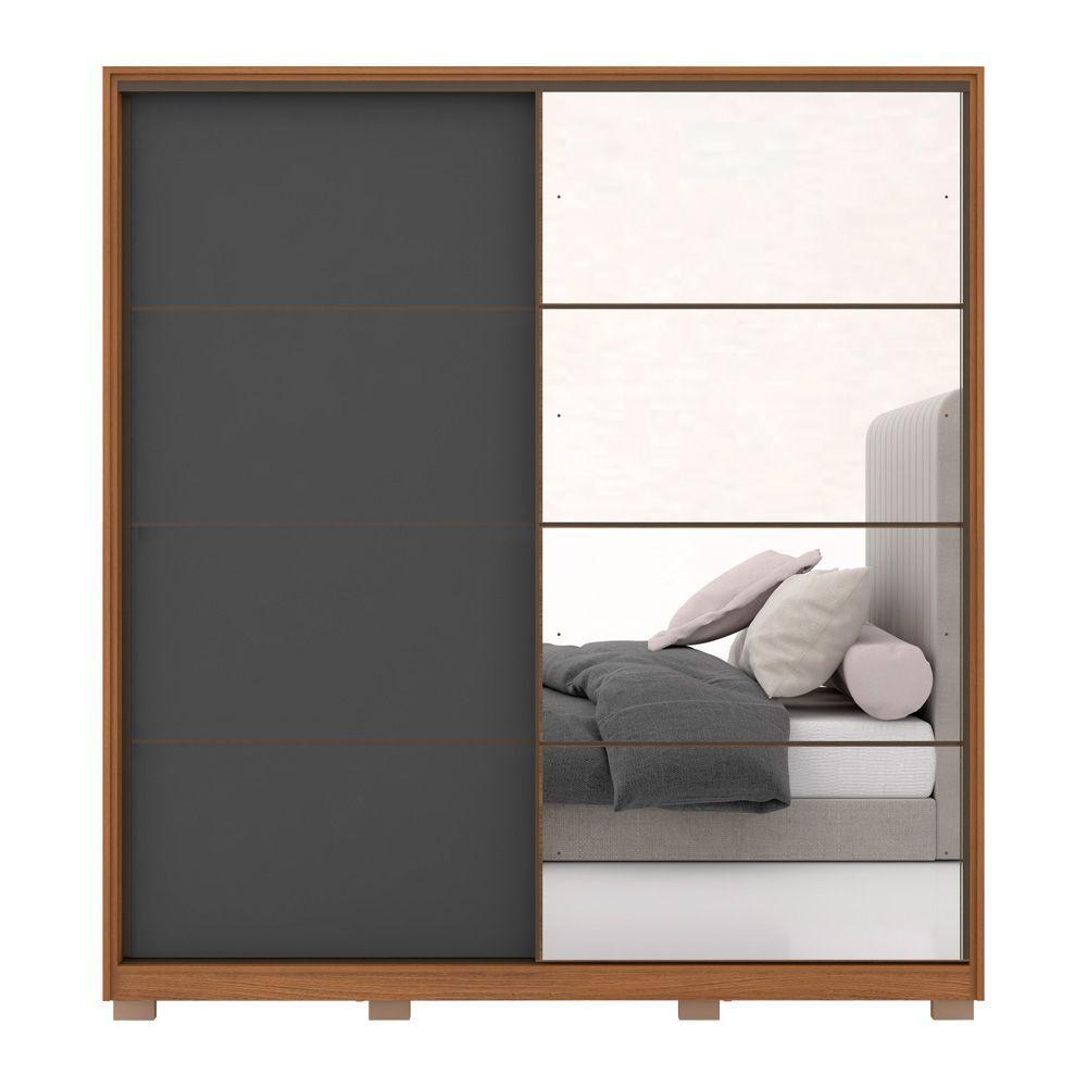 Guarda Roupa Casal Belga 2 Portas Deslizantes 1 Porta Em Espelho - 3