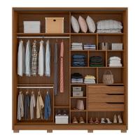 Guarda Roupa Casal Belga 2 Portas Deslizantes 1 Porta Em Espelho - 2