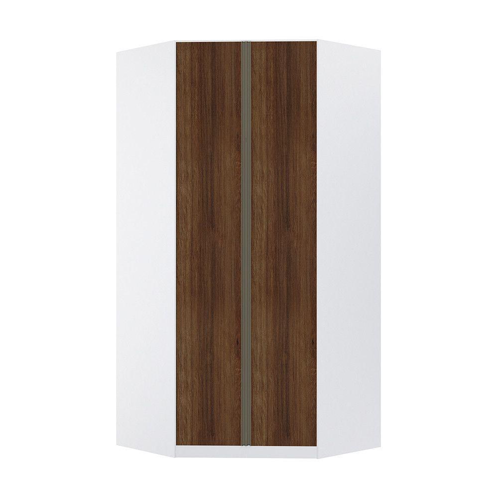 Guarda Roupa 2 Portas 111,9cm Branco Com Nogueira Dourado - 1