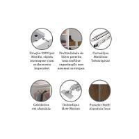 Guarda Roupa 2 Portas 111,9cm Branco Com Nogueira Dourado - 3