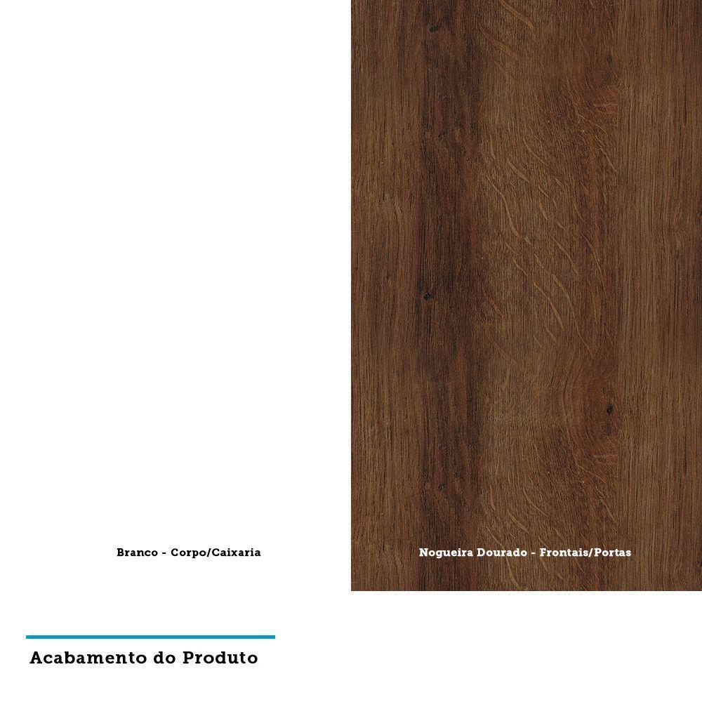 Guarda Roupa 1 Porta 40cm Branco Com Nogueira Dourado - 2