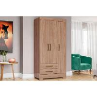 Guarda Roupa 3 Portas e 2 Gavetas Briz BE16 Jequitibá Brilho - Henn - 1