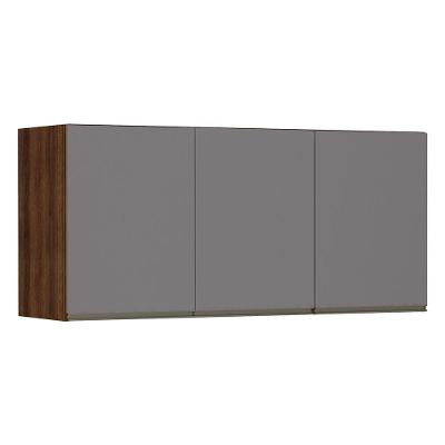 Maleiro Ponte 3 Portas 145Cm Nogueira Dourado C/ Cinza Puro
