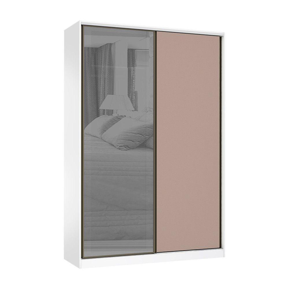 Guarda Roupa 2 Portas 159cm Prata Branco Com Connect - 1
