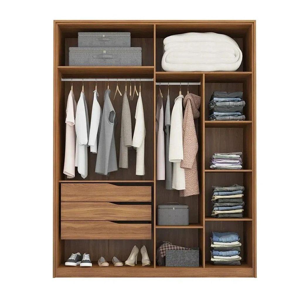 Guarda Roupa Attore 4 Portas 3 Gavetas Amendola Grafito - 1