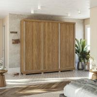 Guarda-roupa Casal 100% Mdf Kappesberg C/pés 3 Portas De Correr 8 Gavetas Nogueira - 2