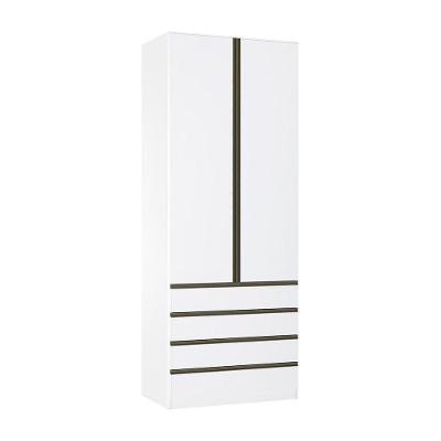 Guarda Roupa Solteiro Prime Luciane 2 Portas 4 Gavetas Branco MDP
