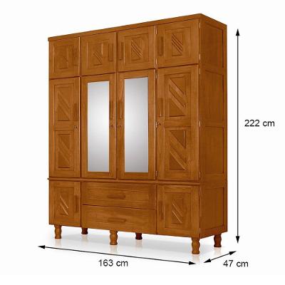 Guarda Roupa Casal Chicago 104 10 Portas de Bater 2 Gavetas Imbuia