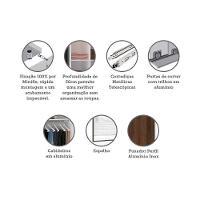 Guarda Roupa 2 Portas 159cm Branco Com Nogueira Dourado - 3