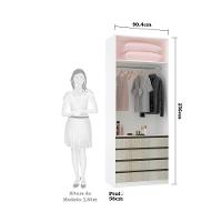 Guarda Roupa 2 Portas 90cm Branco Ff Com Legno Crema - 4