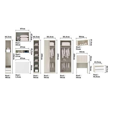 Guarda Roupa Casal De Canto Prime Plus 3 Portas Bater Legno Crema-Branco Mat MDP