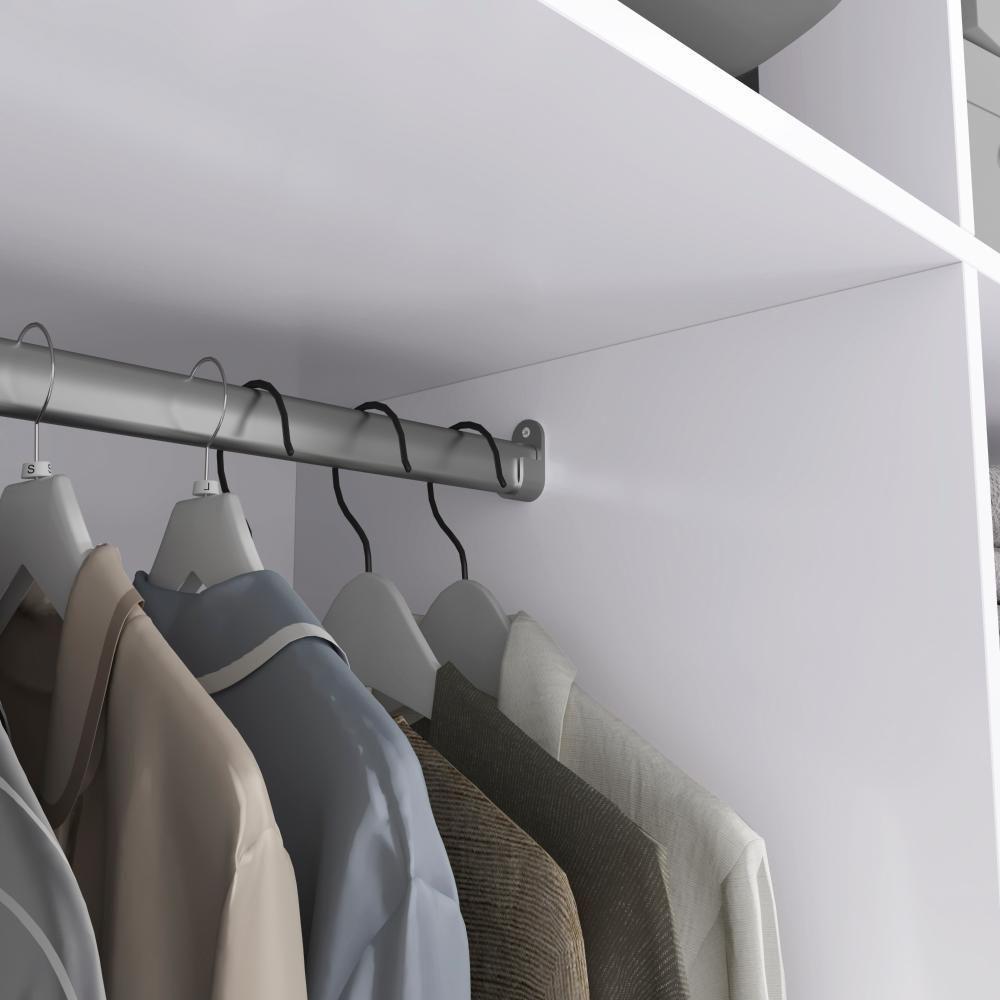 Guarda-roupa Casal 100% Mdf Kappesberg C/pés 3 Portas De Correr 6 Gavetas Branco/nogueira - 5