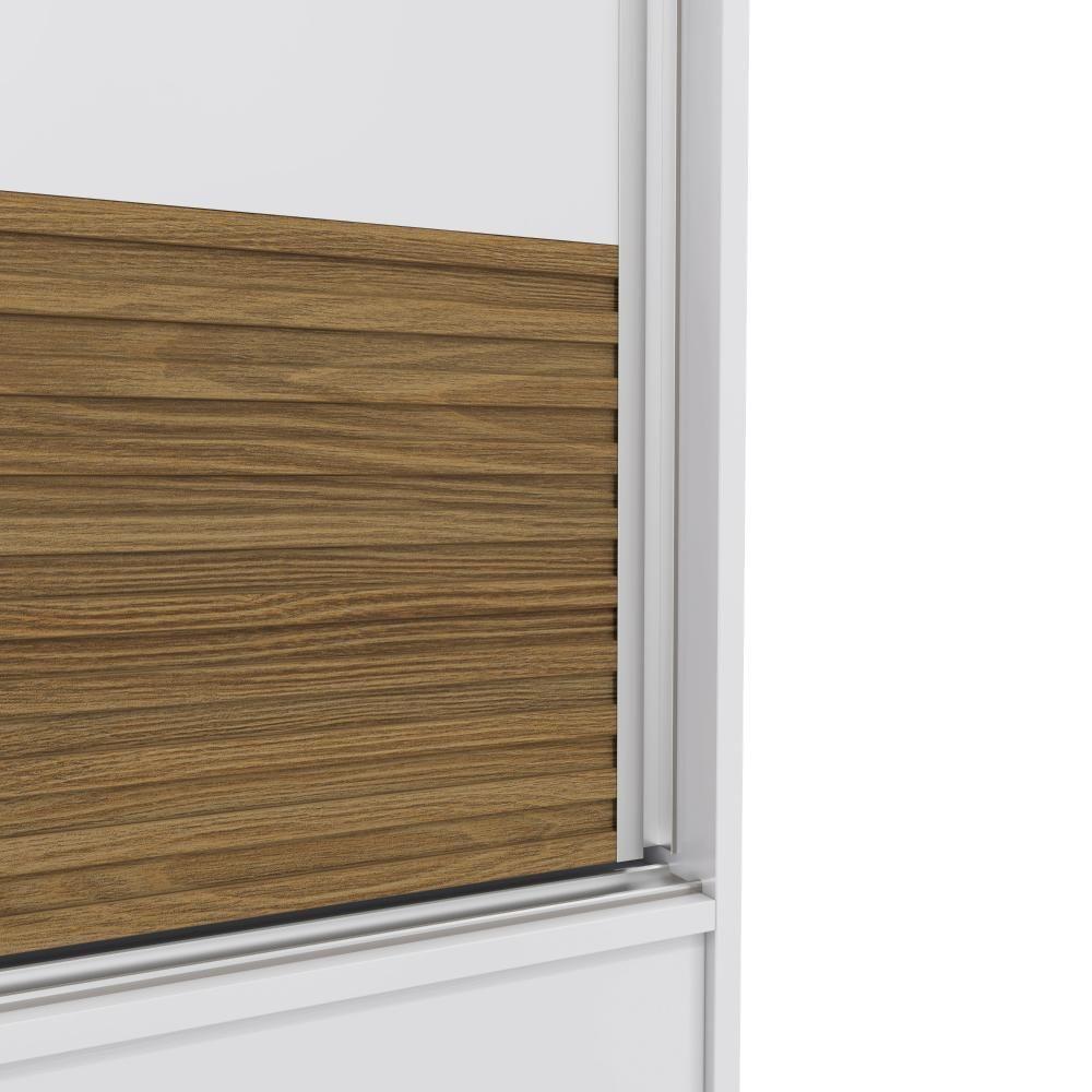 Guarda-roupa Casal 100% Mdf Kappesberg C/pés 3 Portas De Correr 6 Gavetas Branco/nogueira - 6
