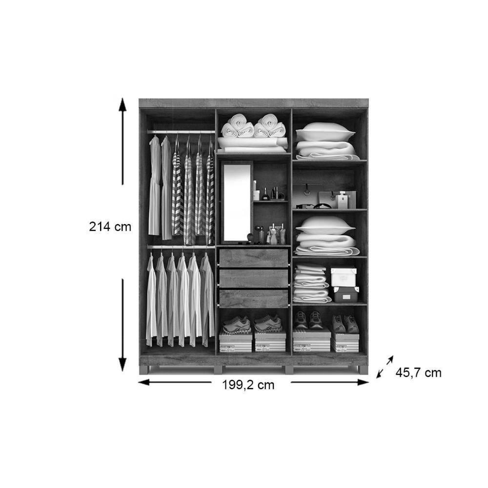 Guarda Roupa 6 Portas E 3 Gavetas Clara Flex Avelã - Panan - 7