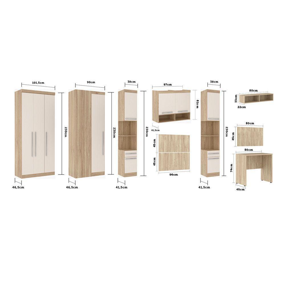 Guarda Roupa Solteiro De Canto E 5 Gavetas Avelã Rústico C/ - 5
