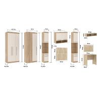 Guarda Roupa Solteiro De Canto E 5 Gavetas Avelã Rústico C/ - 5