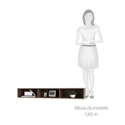 Nicho Aéreo Para Ponte Modulado 145cm Prime Plus Luciane Móveis Nogueira Dourado