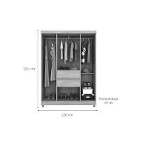 Guarda Roupa 6 Portas  e 2 Gavetas Ecom II Branco/Rosa - Demóbile