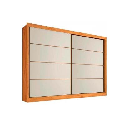 Guarda Roupa Casal Sevilha 2 Portas de Correr 6 Gavetas Braúna-Off White MDF Europa