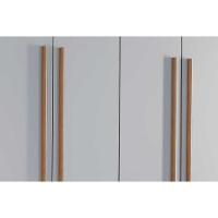 Guarda Roupa Casal Hawaii 6 Portas e 2 Gavetas c/ Pés Naturale/Grafite - Rufato - 2