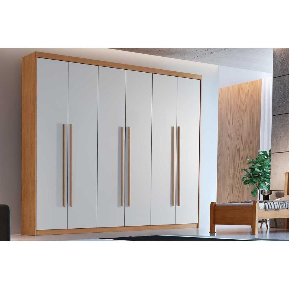 Guarda Roupa Casal Hawaii 6 Portas e 2 Gavetas Naturale/Off White - Rufato - 1