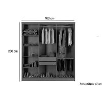 Guarda Roupa Casal Hawaii 6 Portas e 2 Gavetas Naturale/Off White - Rufato - 3