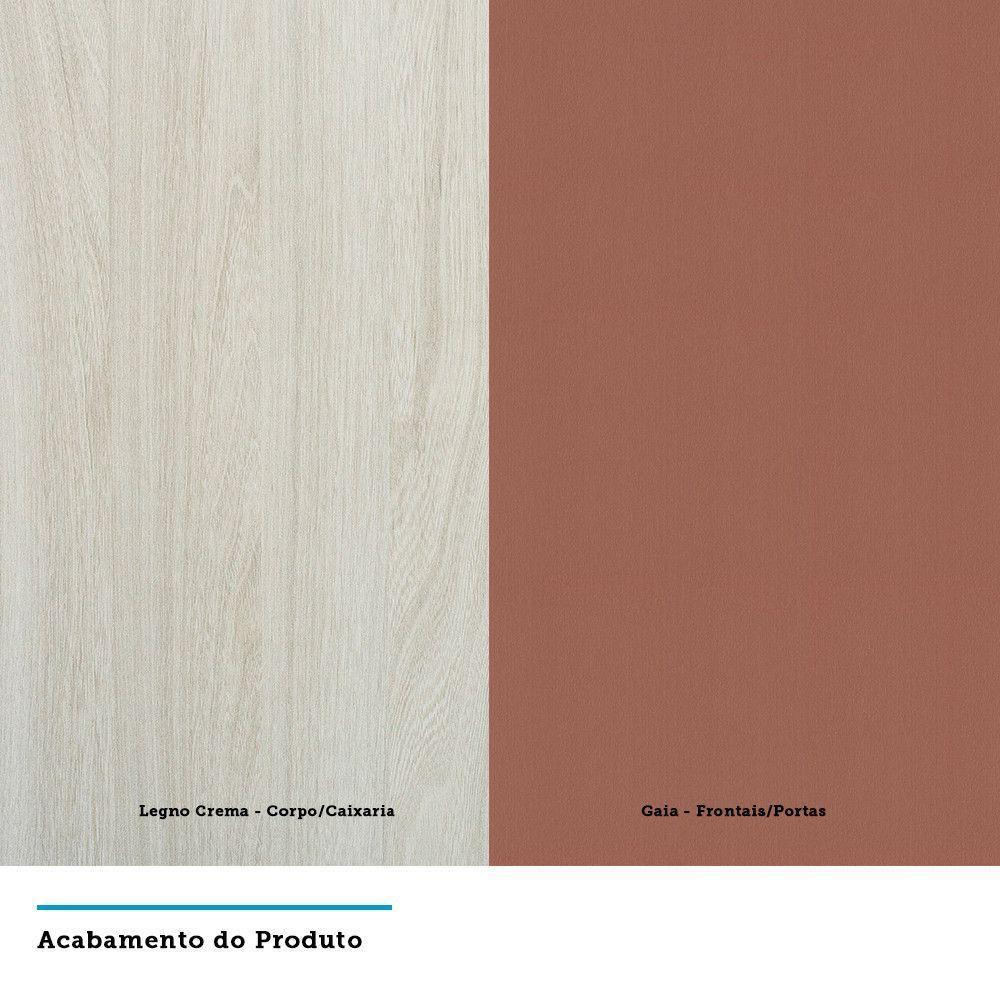 Guarda Roupa Canto Solteiro E 12 Gavetas Legno Crema C/ Gaia - 2