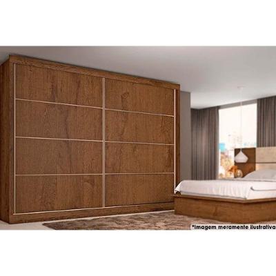 Guarda Roupa Casal Sevilha Braúna 2 Portas de Abrir 6 Gavetas Blush Braúna Móveis Europa