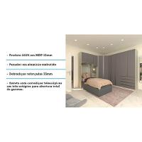 Guarda Roupa Canto Solteiro E 12 Gavetas Legno Crema C/ Cinz - 3